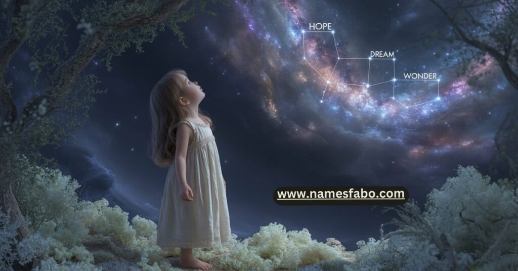Greek girl names inspired by moon, light, and stars with celestial imagery