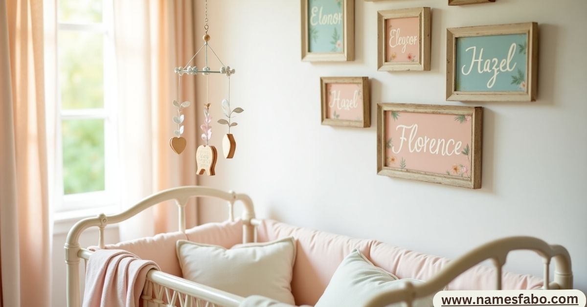 Vintage baby girl nursery with trendy old lady names like Eleanor and Hazel in 2025