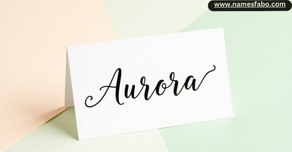 Minimalist name card highlighting this week’s trending cool girl name