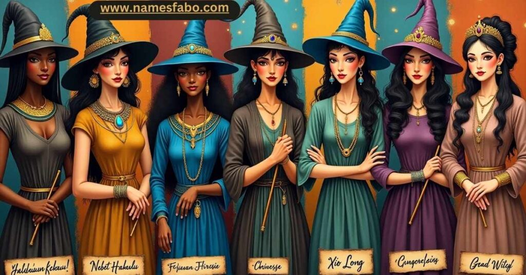 Historical and cultural witches with unique witch names from various traditions.