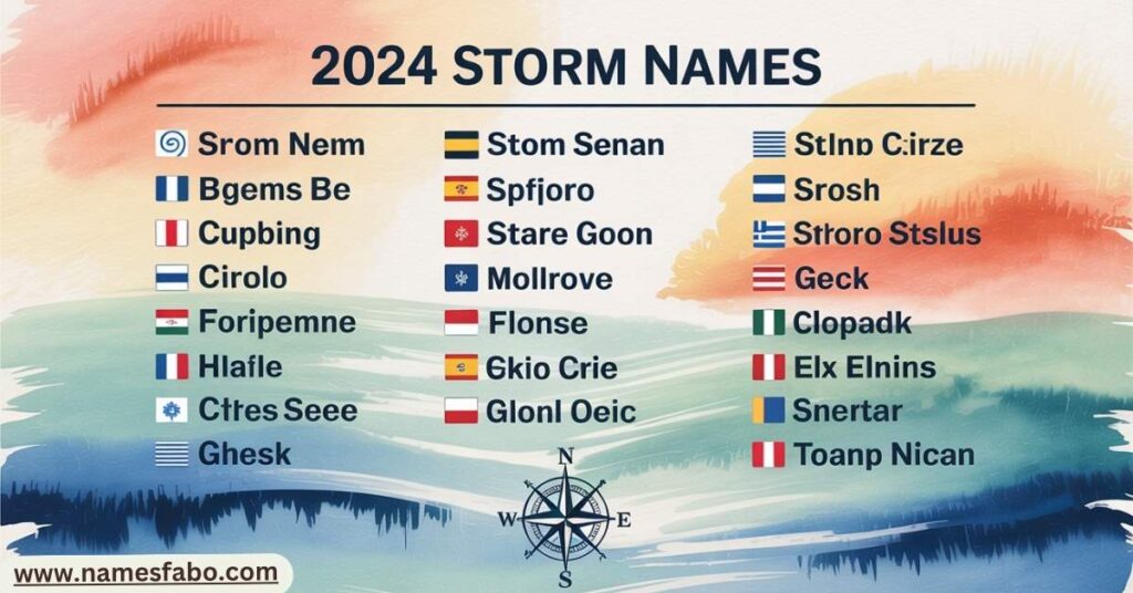 Alphabetical list of 2024 hurricane names with origins and meanings from Alberto to William