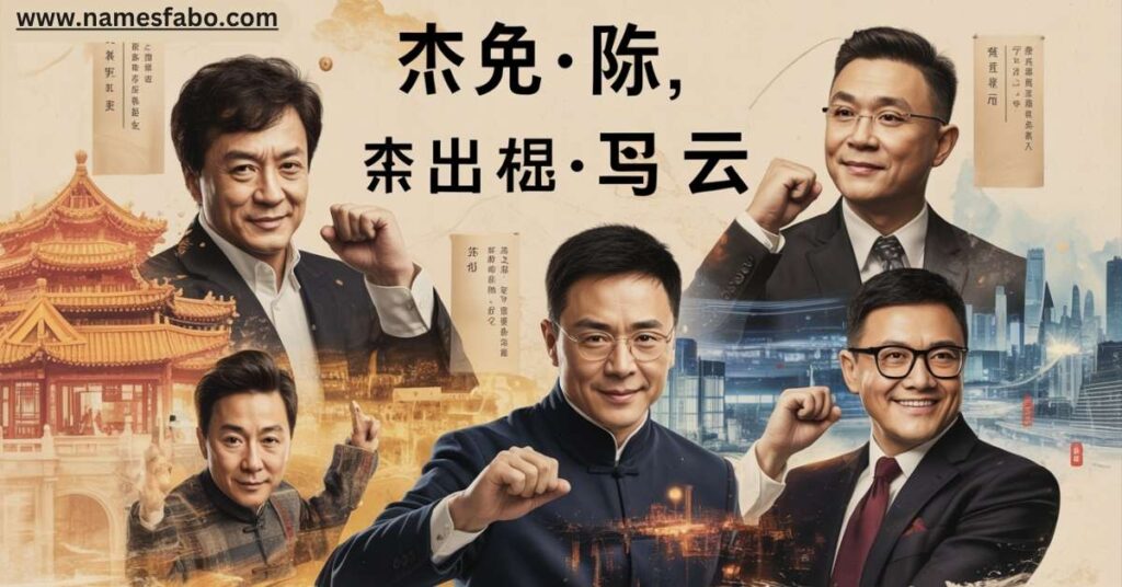 Famous Chinese last names with English translations featuring celebrities like Li, Ma, and Chan