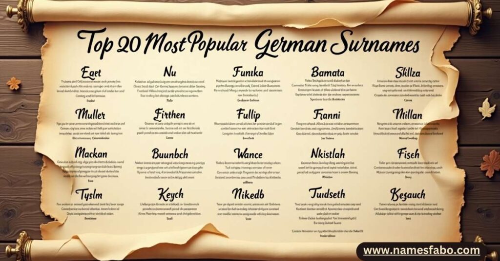 List of popular German last names with their meanings and occupational origins like Schmidt and Müller