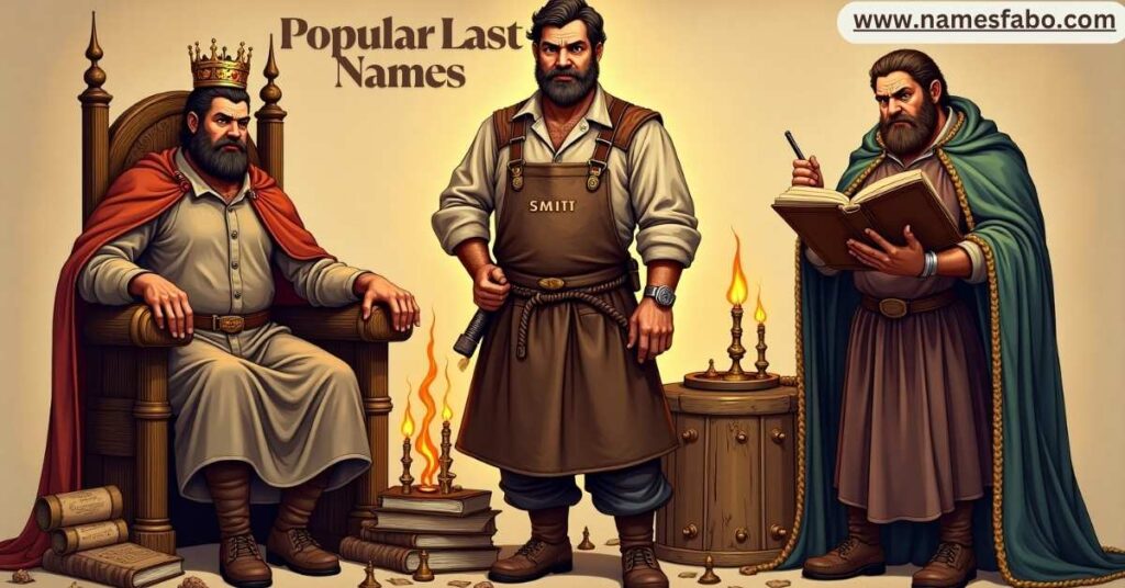 Symbolic representations of popular last names and their historical meanings