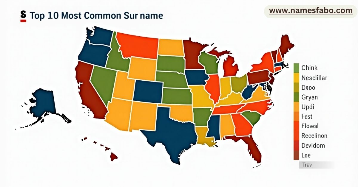 Top 1,000 + most common last names in the U.S. with 2025 rankings by state